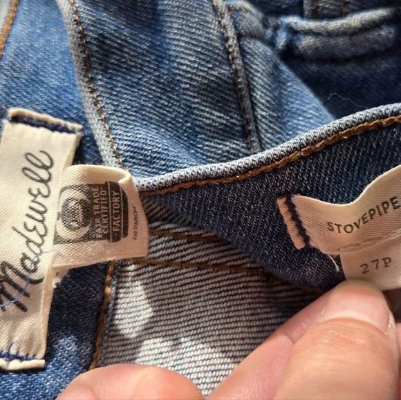 Madewell Stovepipe Jeans Sz 27P - Picture 4 of 5